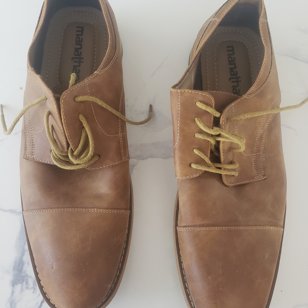 Brown Leather Derby Shoes for Men